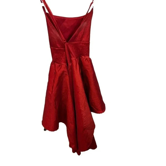Windsor Women's Red Shanghai Strap Farrah High Low Taffeta Prom Dress Size Large - Picture 7 of 8